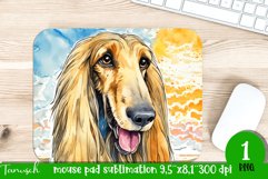 watercolor afghan hound dog mouse pad sublimation bundle Product Image 6