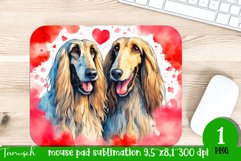 watercolor afghan hound dog mouse pad sublimation PNG Product Image 1
