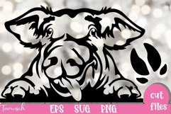 hilarious Peeking pig SVG cut file design Product Image 1