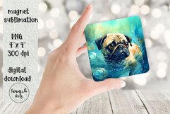Underwater PUG dog MAGNET Sublimation PNG Design bundle Product Image 2