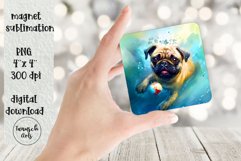 Underwater PUG dog MAGNET Sublimation PNG Design bundle Product Image 5