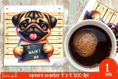 funny mugshot dog coaster sublimation design Product Image 1