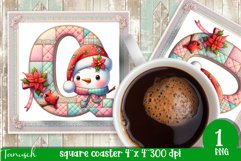 Christmas Letters Coaster Sublimation BUNDLE / Monogram PNG Product Image 21
