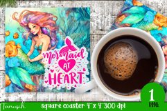 watercolor mermaid square coaster sublimation Bundle Product Image 6
