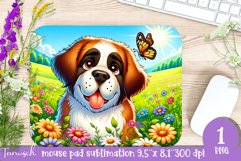 Floral mouse pad SAINT BERNARD spring SUBLIMATION Product Image 1