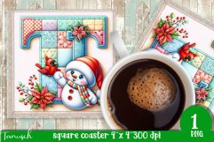 Christmas Letters Coaster Sublimation BUNDLE / Monogram PNG Product Image 20