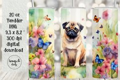 wild flowers PUG meadow dog 20 oz tumbler Product Image 1