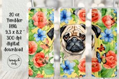 wild flowers PUG meadow dog 20 oz tumbler Product Image 1