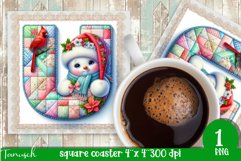 Christmas Letters Coaster Sublimation BUNDLE / Monogram PNG Product Image 22