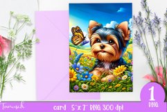 DOG card spring SUBLIMATION flowers PNG Product Image 1