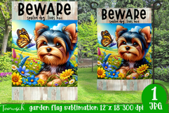 Beware dog Garden Flag Sublimation Product Image 1