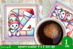 Christmas Letters Coaster Sublimation BUNDLE / Monogram PNG Product Image 27