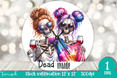 funny Mother&#039;s DAY Wine Wall Clock round Sublimation Product Image 1