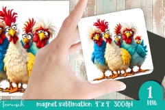 funny farm animals magnet sublimation PNG Product Image 1
