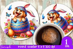happy EASTER round coaster Sublimation hatching Egg bundle Product Image 2
