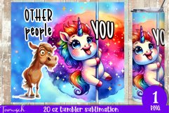 funny cartoon Unicorn 20 oz tumbler Sublimation Bundle Product Image 2