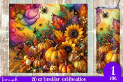 funny FALL Pumpkin with Bow 20 oz Tumbler sublimation PNG Product Image 1