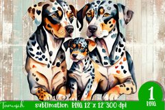 watercolor Catahoula Leopard dog sublimation mastiff PNG Product Image 1