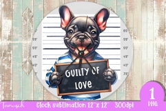 funny mugshot dog in prison Wall Clock sublimation design Product Image 1