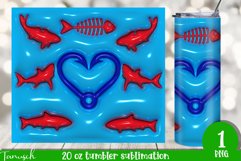 3d puff fishing sublimation tumbler, 3d inflate wrap Product Image 1