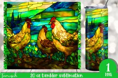 stained glass chicken sublimation 20oz tumbler farm Bundle Product Image 4