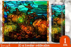 stained glass pumpkin sublimation 20oz tumbler FALL Product Image 1