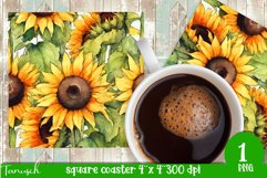 Sunflowers Garden square coaster sublimation bundle Product Image 2