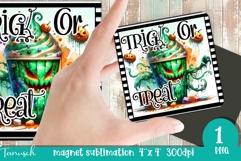 Halloween Monster Milk Shake sublimation magnet Product Image 1