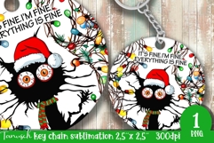 funny christmas keychain It&#039;s fine, I&#039;m fine design Product Image 1