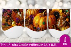 FALL Pumpkin &amp; Sunflowers Wine Tumbler sublimation bundle Product Image 4