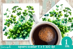 Herbs Garden square coaster sublimation / watercolor Product Image 1