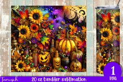 funny FALL Pumpkin with Bow 20 oz Tumbler sublimation PNG Product Image 1