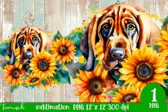 watercolor Bloodhound dog sublimation PNG Product Image 1