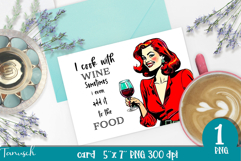 retro housewife funny woman card sublimation design PNG Product Image 1