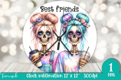 funny Mother&#039;s DAY Wine Wall Clock round Sublimation Product Image 1