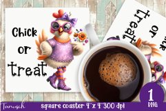 Halloween Animal square coaster sublimation PNG Product Image 14