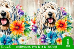 watercolor Komondor dog sublimation PNG Product Image 1