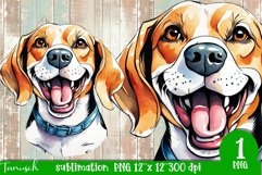 watercolor beagle dog sublimation PNG Product Image 1
