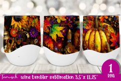 FALL Pumpkin &amp; Sunflowers Wine Tumbler sublimation bundle Product Image 13