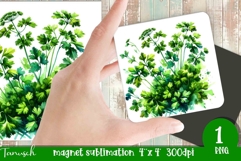 Herbs Garden magnet sublimation / watercolor JPG Product Image 1