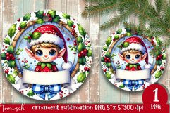 Christmas whimsical elf ornament Sublimation PNG Product Image 1