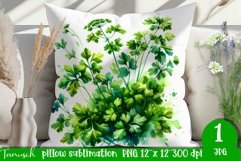CORIANDER pillow sublimation / watercolor herbs garden PNG Product Image 1
