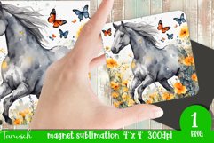 Watercolor horse memorial MAGNET sublimation PNG Product Image 1