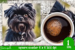 watercolor affenpinscher square coaster sublimation bundle Product Image 13