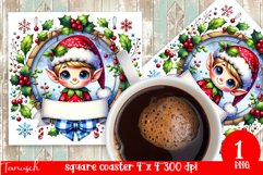 Christmas whimsical elf square coaster Sublimation bundle Product Image 11
