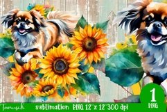 watercolor PEKINESE sublimation PNG / dog design Product Image 1