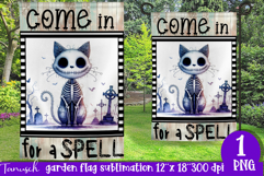 vintage Creepy sublimation Halloween Garden Flag PNG Product Image 1