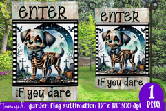 vintage Creepy sublimation Halloween Garden Flag PNG Product Image 1