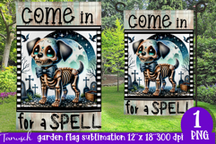 vintage Creepy sublimation Halloween Garden Flag PNG Product Image 1