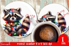 funny christmas round coaster Sublimation PNG Product Image 1